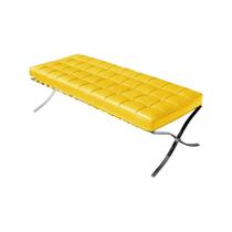 Banco Barcelona material sintético Amarelo Base Inox Banco Barcelona material sintético Amarelo Base Inox