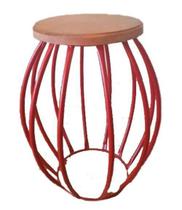 Banco Barril Vermelho Madeira Ferro Rústico Peroba Rosa Banco Barril Vermelho Madeira Ferro Rústico Peroba Rosa