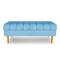 Banco Bau Jade 140cm Suede Azul Turquesa - AM Interiores