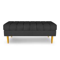 Banco Bau Jade 80cm Suede Preto - Lares Decor