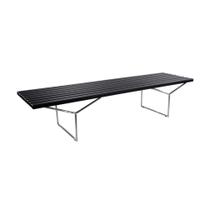 Banco Bertoia 180cm Preto - Base Cromada
