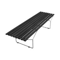 Banco Bertoia Ripado em Madeira Ebanizada Preta Base Cromada Banco Bertoia Ripado em Madeira Ebanizada Preta Base Cromada