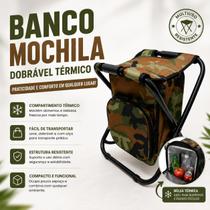 Banco Bolsa Mochila Dobrável Portátil, Ideal para Camping, Pesca, Praia, Camuflado, Reforçado Tecido Oxford, Suporta Até 100kg Banco Bolsa Mochila Dobrável Portátil, Ideal para Camping, Pesca, Praia, Camuflado, Reforçado Tecido Oxford, Suporta Até 100kg
