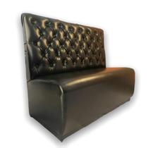 Banco Booth 1,60m Sintético Preto Restaurantes Bares Lanchonete Pizzaria Tabacarias