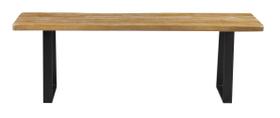 Banco Boston Live Edge Driftwood com Base Aço Grafite 160cm - 54202