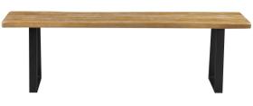 Banco Boston Live Edge Driftwood com Base Aço Grafite 190cm - 54213