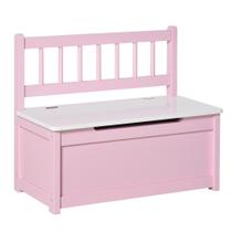 Banco Caixa de Brinquedos Infantil Qaba 60 cm Rosa 27L de Armazenamento