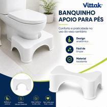 Banco Cócoras Banquinho Ergonômico Apoio Privada Antiderrapante Branco para Vaso Sanitário Vittak Banco Cócoras Banquinho Ergonômico Apoio Privada Antiderrapante Branco para Vaso Sanitário Vittak