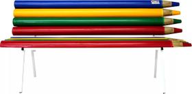 Banco colorido em formato de lápis plástico grande 163 cm