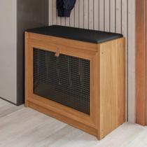 Banco com Acento Almofadado Sandu Marrom/Preto Banco com Acento Almofadado Sandu Marrom/Preto