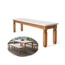 Banco Corona Madeira Tratada Resistente Acabamento Cera Rústico Cozinha Jantar Natural Clássico Decorativo Área Interna