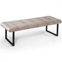 Banco Dacar com Pés de Ferro Linho Bege 130cm