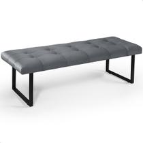 Banco Dacar com Pés de Ferro Linho Cinza 130cm Banco Dacar com Pés de Ferro Linho Cinza 130cm