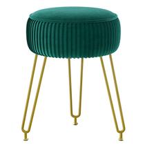 Banco de apoio para os pés Ottoman IBUYKE Velvet Green com pernas douradas