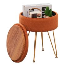 Banco de apoio para pés de veludo moderno Cpintltr Storage Ottoman