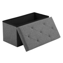 Banco de armazenamento dobrável Ottoman Sweetcrispy 76cm cinza