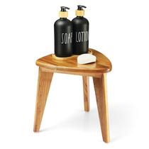 Banco de banho de teca TEAKAURA, assento de canto impermeável de madeira de 30 cm