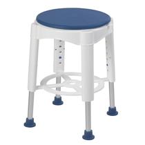 Banco de banho Drive Medical com assento giratório acolchoado branco/azul