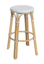 Banco de bar Offex Transitional Round Powder Blue Rattan