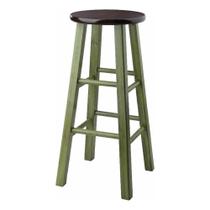 Banco de bar Winsome Wood Ivy Rustic Green and Walnut 29 polegadas