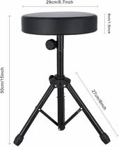 Banco De Bateria Orquezz Soft Banqueta Redonda - Preto