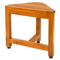 Banco de canto de chuveiro VaeFae Teak Apoio para pés de madeira ajustável