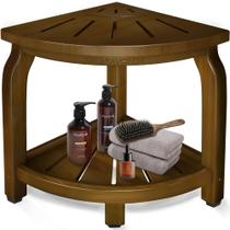 Banco de chuveiro Bamboo Corner King Pavonini Waterproof 33x33x44cm