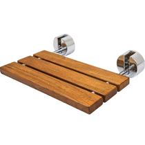 Banco de Chuveiro Dobrável de Madeira de Teca - 20cm - Montagem na Parede Banco de Chuveiro Dobrável de Madeira de Teca - 20cm - Montagem na Parede