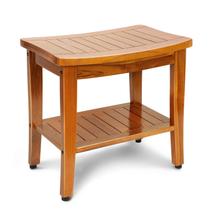 Banco de Chuveiro MRTEAK 50 cm em Madeira de Teca com Prateleira e Alça Banco de Chuveiro MRTEAK 50 cm em Madeira de Teca com Prateleira e Alça