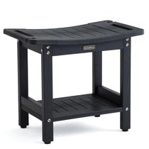 Banco de duche KaimuBench impermeável preto com alças