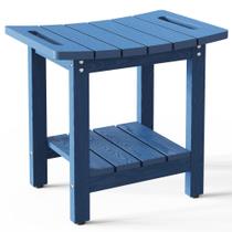 Banco de duche Oridom HIPS com prateleira de armazenamento impermeável azul marinho