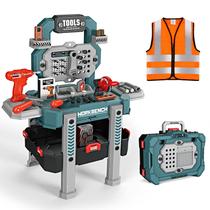 Banco de ferramentas de brinquedo Deejoy Pretend Play com 79 ferramentas para crianças de 3 a 5