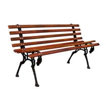 Banco De Jardim Cavalo Em Ferro 9 Réguas Madeira Verniz. - Acabamento Refinado