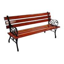 Banco de Jardim Francês em Ferro 7 Réguas Madeira Verniz Banco de Jardim Francês em Ferro 7 Réguas Madeira Verniz