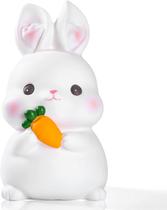 Banco de moedas Taurusym Lovely White Rabbit com cenoura 1000 moedas Banco de moedas Taurusym Lovely White Rabbit com cenoura 1000 moedas