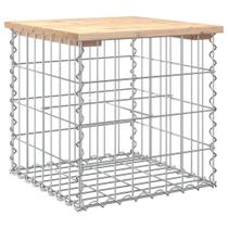 Banco de pátio vidaXL em madeira maciça de pinho com base de cesta de gabião