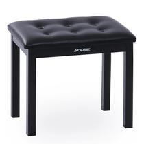 Banco de Piano AODSK com Almofada Acolchoada em Couro PU Preto