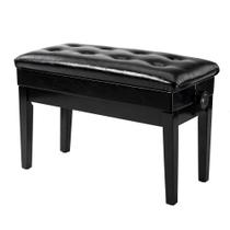 Banco de Piano Bonnlo Ajustável Duet com Armazenamento - Couro Preto Banco de Piano Bonnlo Ajustável Duet com Armazenamento - Couro Preto