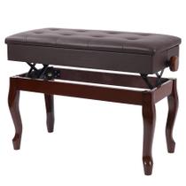 Banco de piano Duet ALAPUR ajustável com armazenamento marrom Banco de piano Duet ALAPUR ajustável com armazenamento marrom