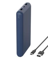 Banco de potência Belkin BoostCharge de 20.000 mAh com 3 portas - azul