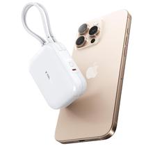 Banco de potência TORRAS, carregamento rápido de 10.000 mah e 45 W, 2 cabos USB C embutidos tamanho de bolso, potência máxima Mini carregador portátil, bateria pequena, essencial de viagem para iPhone 16, 15 Pro/Pro Max, Samsung S25, 24, etc.