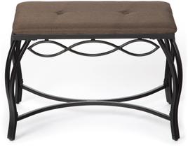 Banco de sapatos Mango Steam Mocha Brown Vanity Seat Metal Frame