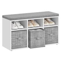 Banco de sapatos VASAGLE Shoe Storage com almofada de 6 compartimentos Banco de sapatos VASAGLE Shoe Storage com almofada de 6 compartimentos