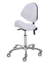 Banco de selim FRNIAMC Ergonômico Rolante Ajustável Branco