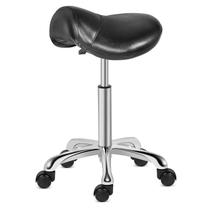 Banco de selim Kaleurrier Rolling Swivel, ajustável em altura, preto