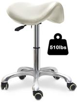 Banco de selim LIMKOMES Cadeira giratória hidráulica branca