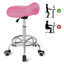 Banco de selim YEEZEE ergonômico confortável com rodas rosa Banco de selim YEEZEE ergonômico confortável com rodas rosa