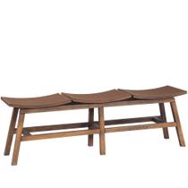 Banco Decorativo para Varanda Cozinha 3 Lugares Eden 149cm Madeira Maciça Rustic Brown G54 - Gran Belo