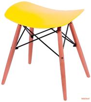 Banco Dkr Eames Polipropileno Com Base Madeira - Várias Cores