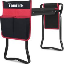 Banco dobrável Garden Kneeler Seat TomCare com bolsa de ferramentas preta